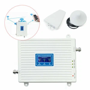 Repeater 900/1800/2100 3G 4G Signal Booster phone Amplifier Kit GSM DCS Tri Band - Photo 1 sur 11