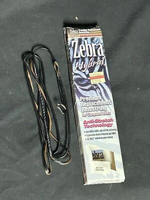 Zebra Hybrid Bowstring 55-3/4" Tan/Blk Menace Premium Replacement Anti Stretch - Image 1 of 4