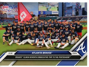 2024 Topps Now " Braves Clinch 7a postseason consecutiva" #782 Atlanta Braves - Foto 1 di 2