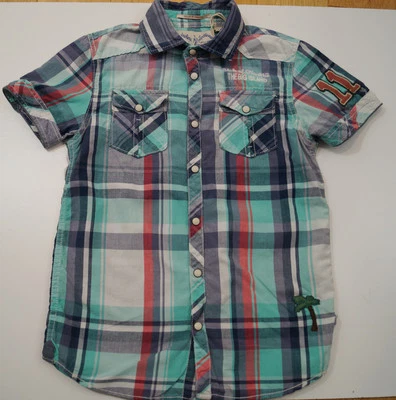 SCOTCH SHRUNK Green Hawaii Embroidery Checked Tartan Short Sleeve Shirt BNWT - Image 1 of 4