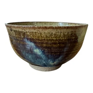 Vintage Japanese Studio Pottery Wabi-Sabi Glazed Chawan Tea Bowl - Picture 1 of 12