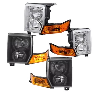 For Jeep Commander 06-10 LH RH Headlight Assembly OE Fit Chrome/Black Amber CA - Bild 1 von 24