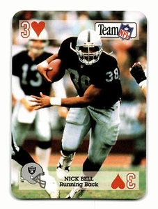 Nick Bell 1992 Sport Decks NFL Playing Cards 3 Hearts Raiders Mint - Picture 1 of 2