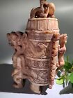 12" Old Dynasty Hetian Jade Dragon phoenix Beast Wine Cup drinking vessel