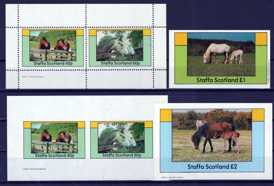 Staffa Scotland Locals MNH Perf/Imperf Horses Equine Zayix Stamps 0125M0265M - Image 1 of 1