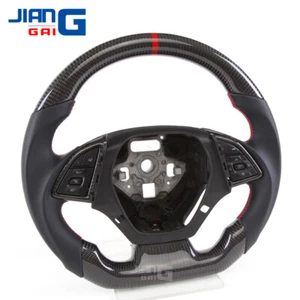 Real Carbon Fiber Sport Steering Wheel For Chevrolet Camaro 16-24 with CF Trim - Picture 1 of 11