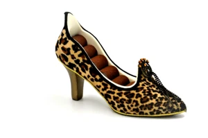 Neu High Heel Schuh 5-Ring Halter Leopardenmuster - Bild 1 von 5