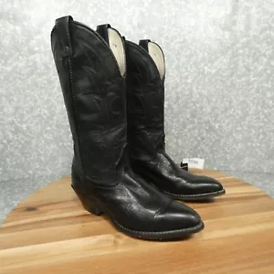 Laredo Boots Womens 6.5M Black Leather Pull On Cowboy 20400 USA - Picture 1 of 18