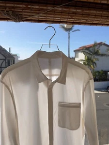 LULULEMON [xxl] Cotton/Lycra Long-Sleeve Button-Down Shirt [white] - Picture 1 of 4