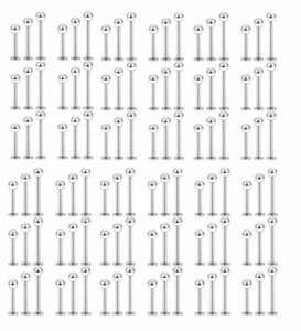 Labret Monroe Externally Threaded 100pcs 16ga or 14ga 8mm 10mm and 12mm - Picture 1 of 2