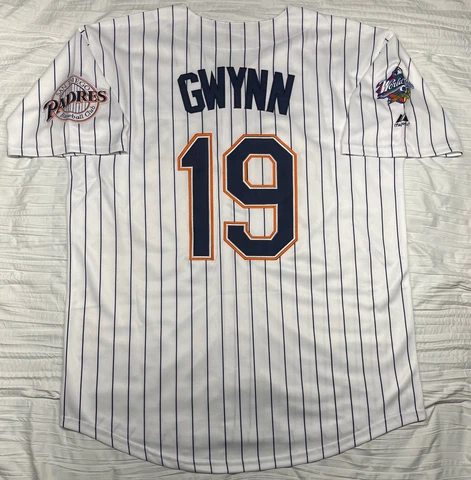 PADRES JERSEY #19 TONY GWYNN SIZE M-3XL WHITE SAN DIEGO 1998 WORLD SERIES MENS Cover