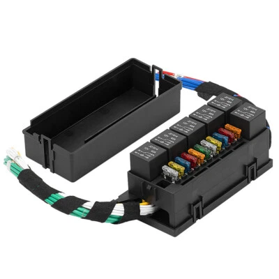 12V Car Trunk Marine 11-Way Relay Fuse Box W/6 Relays 11 Fuses Car Modified Kit  - Image 1 of 4