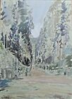 John Linfield (B1930) Watercolour. Avenue Of Pines. Boboli Gardens. Italy. 1984