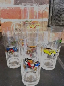 Classic Cars Vintage Glass Pitcher & Tumblers 12 oz By Avon 9-Piece Set - Picture 1 of 6