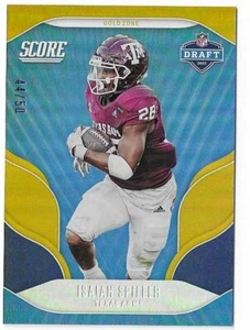 2022 Score #D16 Isaiah Spiller NFL Draft Gold Zone Parallel /50 - Picture 1 of 1