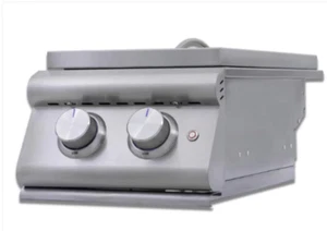Blaze Premium LTE+ Propane Gas Stainless Steel BBQ Double Side Burner W/Lid - Picture 1 of 4