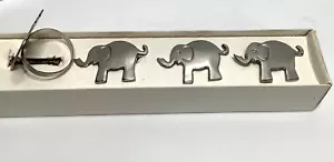 Pier 1 Anelli Tovagliolo Elefante Nichelato Lotto di 4 Tono Argento Vintage - Foto 1 di 8