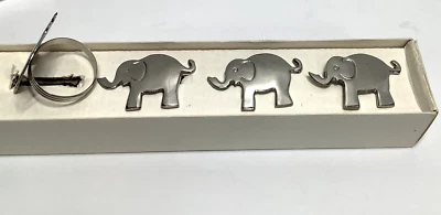 Пирс 1 никелированный слон салфетки кольца лот из 4 серебристого тона винтажный - Изображение 1 из 4