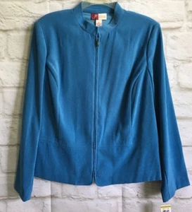 Jennifer Moore Women's Suit Size 14 Petite Collection Blue Wine and Roses -321 - Picture 1 of 12