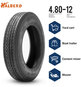Halberd 6 Ply 4.80-12 Trailer Tire 4.80x12 4.8-12 480-12 Load Rang C Replacement - Picture 1 of 9