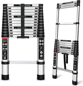 augtarlion Aluminum Telescoping Extension Ladder 12.5 FT, Folding Telescopic Lad - Picture 1 of 12