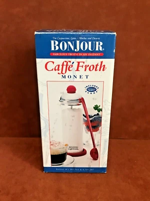 BonJour Caffe' Froth Stainless Steel & Glass Cappuccinos Lattes Mochas ~ NIP - Image 1 of 4
