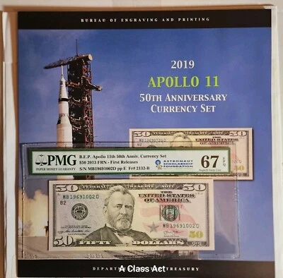 2019 Apollo 11 50th Anv Currency Set PMG 67 EPQ PMG ERROR read description T8732 - Image 1 of 4