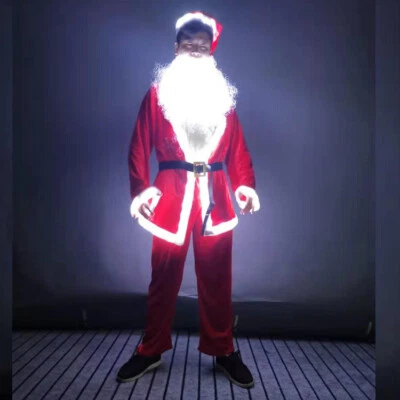 Disfraz de Papá Noel LED Traje Iluminado Fiesta Show Danza Luz Brillante Ropa Foto 1 de 4