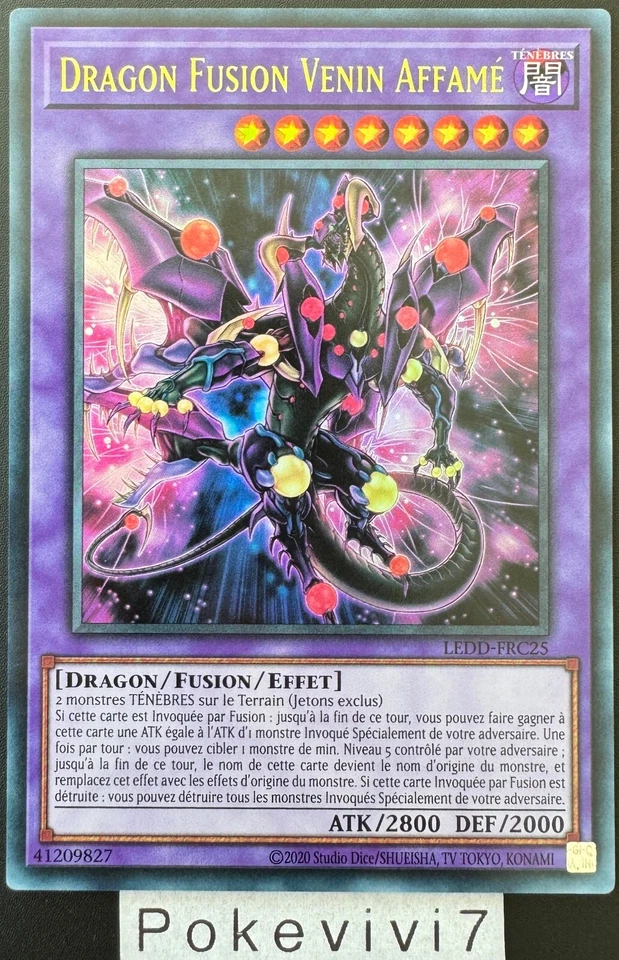 Carte YU-GI-OH! DRAGON FUSION VENIN AFFAME LEDD-FRC25 UR NEUF - Immagine 1 di 1