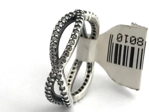 Authentic Pandora Crossing Paths Ring, Sterling Silver 190930CZ-58, Size 8.5 New - Picture 1 of 2