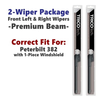 Limpiaparabrisas 2pk limpiaparabrisas de haz se adapta a 2011+ Peterbilt 382 con vidrio de 1 pieza - 19160x2 Foto 1 de 4
