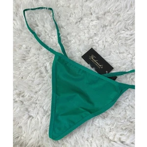 Frederick's of Hollywood Green Thong Panty String Bikini Bottom 1X New - Picture 1 of 3