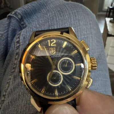 S. Coifman Men's Black Dial Black Genuine Leather Watch SC0263 - Image 1 of 4