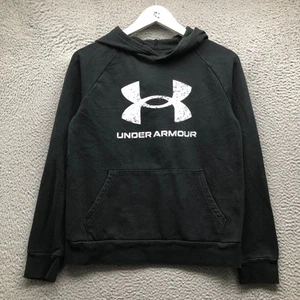 Under Armour Sweatshirt Hoodie Boys Youth Large Long Sleeve Loose Logo Black - Picture 1 of 5