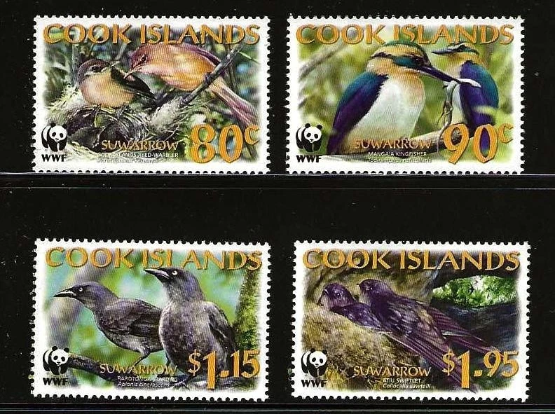 Islas Cook #1270-73 Como Nuevo/NH Conjunto Cpl Fondo Mundial para Aves Naturales M5419 Foto 1 de 1