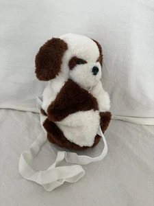 Plüsch Tasche Ball Hund Ball braun-weiß Liwaco Vintage - Bild 1 von 14