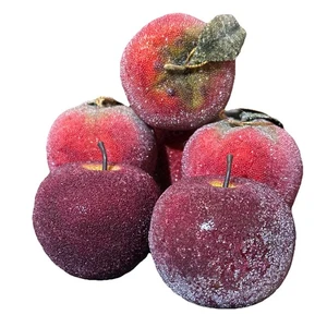 Juego de 6 manzanas brillantes de azúcar sintética - Imagen 1 de 3