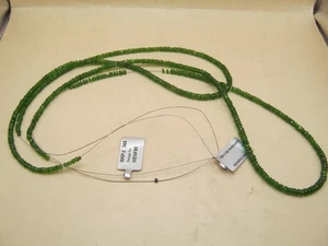 Vintage / Dead Stock - Chromdiopsid Perlen / Rondelle - 2 x Strings - Bild 1 von 6