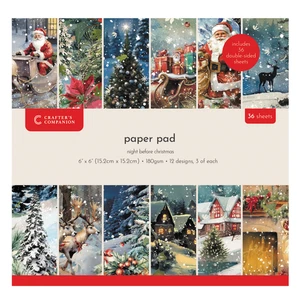 Crafters Companion - Almohadilla de papel La noche antes de Navidad - 6" x 6" o 12" x 12" - Imagen 1 de 4
