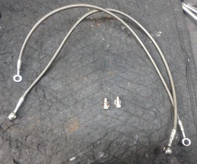 YAMAHA R6 + R6S GALFER FRONT BRAIDED STEEL BRAKE LINES - STOCK LENGTH - Image 1 of 2