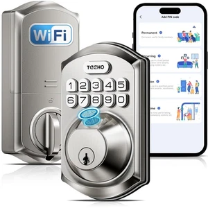 TEEHO Built-in WiFi Smart Lock TE012W Fingerprint Türschloss mit App Steuerung Fernbedienung - Bild 1 von 20