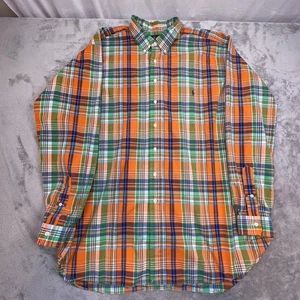 Ralph Lauren Hemd Herren 3XLT Orange Grün Blau Kariert Classic Fit Button Down - Bild 1 von 13