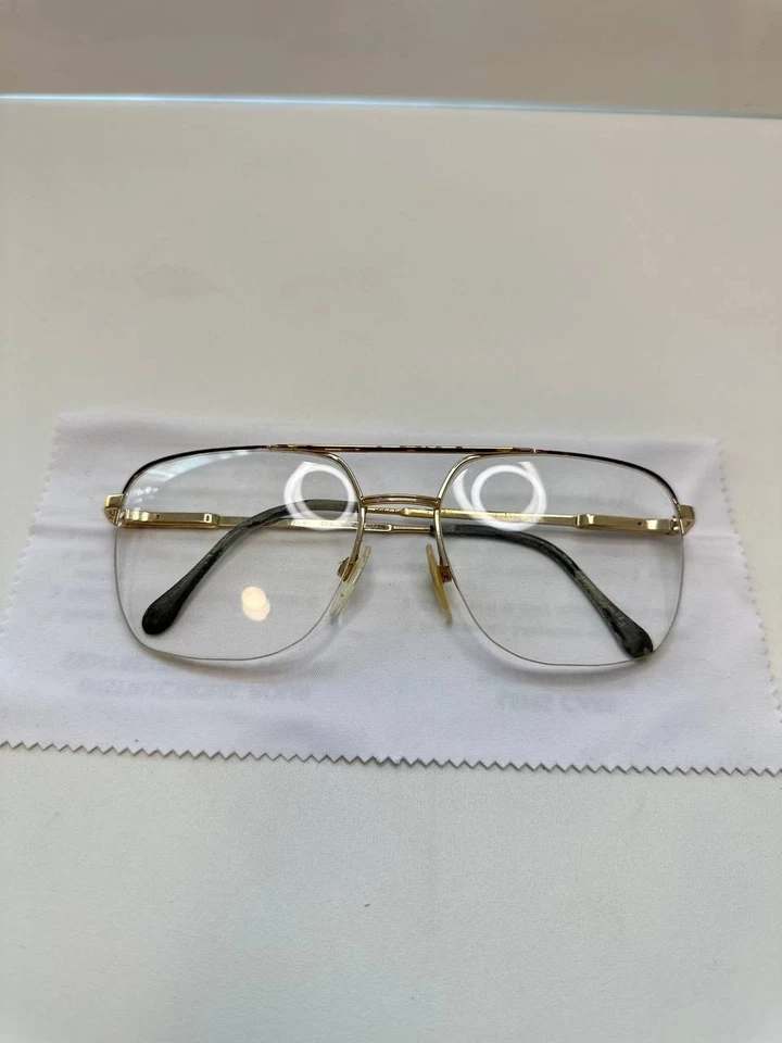 Marco de gafas dorado vintage sin montura - Hecho en Italia Foto 1 de 4