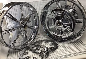 HARLEY 2020 TOURING RIMS SLICER II CHROME WHEELS STREET GLIDE ULTRA L OUTRIGHT - Bild 1 von 12