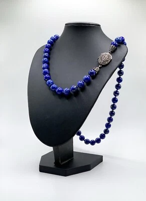 Collana Lapislazzuli Vintage Argento 925 Marcassite  - Immagine 1 di 4
