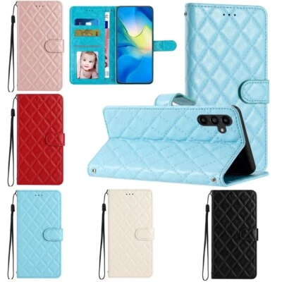 Funda tipo billetera abatible de cuero PU magnética para Samsung S24 S23 Ultra S22 Plus S21 FE Foto 1 de 4
