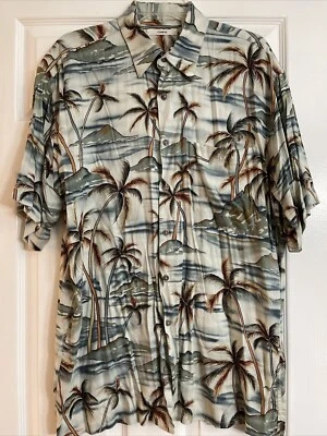 Campia Moda Men's Medium Hawaiian Shirt Palm Tree Pattern EUC - Image 1 of 4