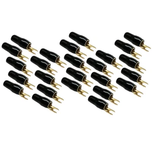 Stinger SPT8124B Gold 4 Gauge Input To #8 Spade Terminal (25 Pack) Black New - Picture 1 of 1