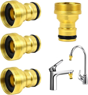 4 Universal Wasserhahn Anschluss Schlauchadapter Schnellkupplung Gartenschlauch - Bild 1 von 4