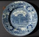 1960s New Salem Illinois Abraham Lincoln Staffordshire Flow Blue Plate A BEAUTY!